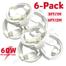60W USB-C to Type C Fast Charger Cord PD Cable Lot For Samsung iPhone 15 16 Pro