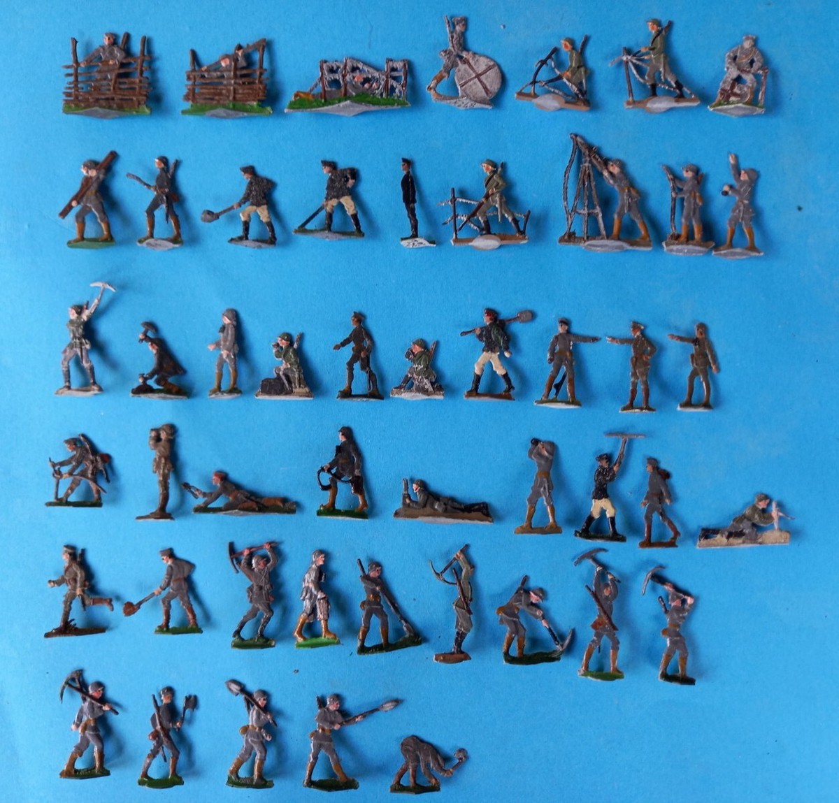 Plats d'étain - Zinnfiguren - Flat tin - Mitrailleuse allemande 1914 et chevaux