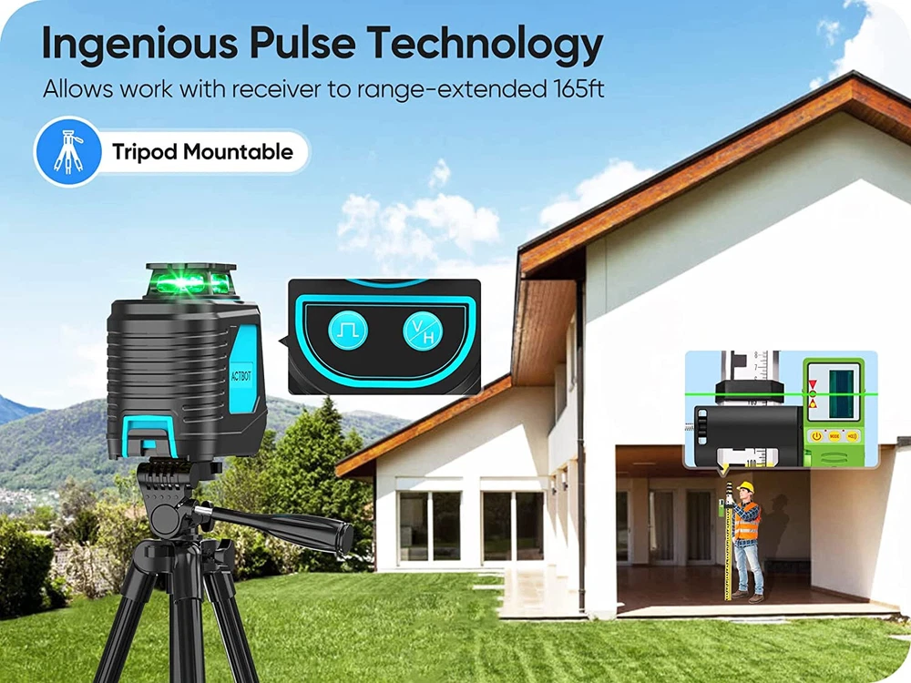 Green Laser Level Self Leveling Horizontal Vertical Tilt Straight Cross Line