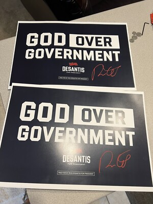 RON DESANTIS FOR PRESIDENT 2024 SIGNED CAMPAIGN RALLY POSTER SIGN
