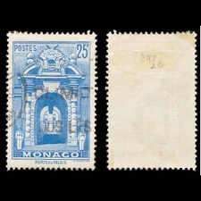 6252 Monaco SG397 25F Ultramarine 1949. Sc#230 Mi391 Used. C£20