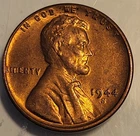 1944-S Lincoln Wheat Penny Cent Coin! Unc Red Coin! Light Surface Scratches