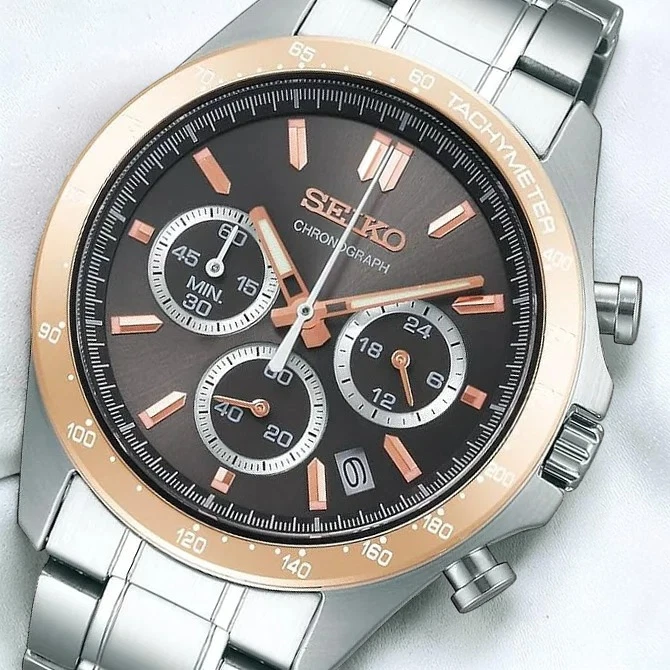 Reloj cronógrafo para hombre SEIKO SELECTION Spirit SBTR026 esfera marrón nuevo Japón