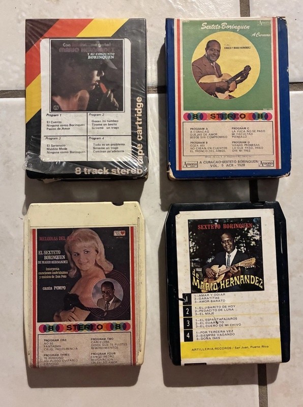4 El Sexteto Borinquen de Mario Hernandez 8 Track Cartridge Tape,  Melodias 