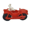 Vintage Fisher Little People Pop Up Camper  Motorcycle Toy Red  #M-1