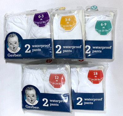 Gerber 2-Pack Waterproof Pants, You Pick: 0-3M, 3-6M, 6-9M, 12M 18M