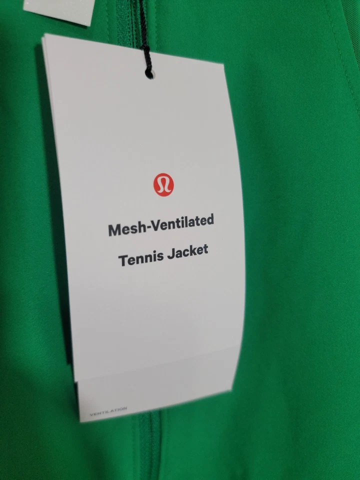 Chaqueta de tenis ventilada de malla para mujer Lululemon nueva con etiquetas en verde pista de carreras talla grande Foto 4 de 4