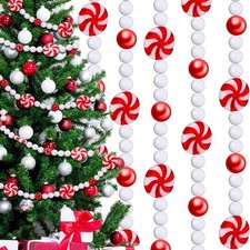 108 ft Christmas Candy Cane Peppermint Red and White Decorations Hanging Garl...