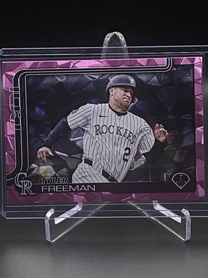 2025 Topps Update Baseball Tyler Freeman #US303 Pink Diamante Foil Rockies