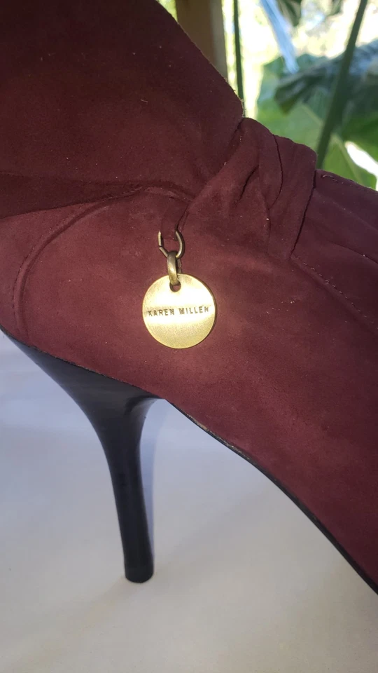 Botas Karen Millen Malva Imitación Gamuza Arcos Talla 39 8.5 Cremallera Sexy Suela de Cuero España Foto 2 de 4