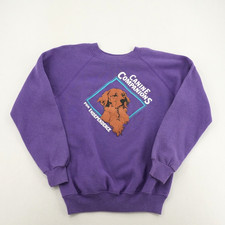 Vintage Canine Companions Purple Crewneck Sweatshirt Size M USA Made