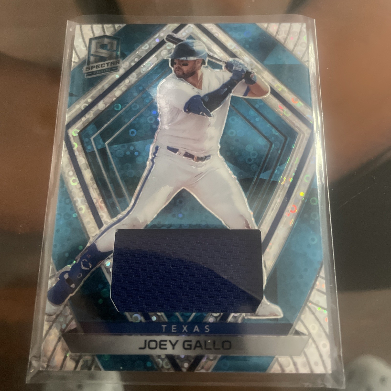 2020 Panini Chronicles Joey Gallo Spectra Teal Blue Donut Prizm Jersey Card 87/99