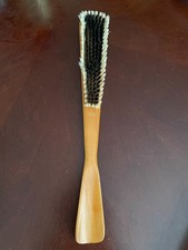 Vintage lint brush ELYCO West Germany lacquered wood shoe horn handle 16" Long