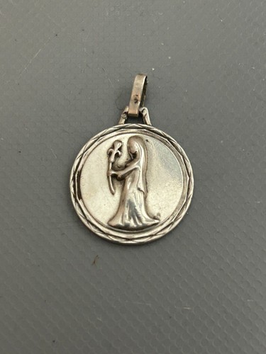 Médaille Marie Or Et Argent, Pendentif Baptême Vierge Marie