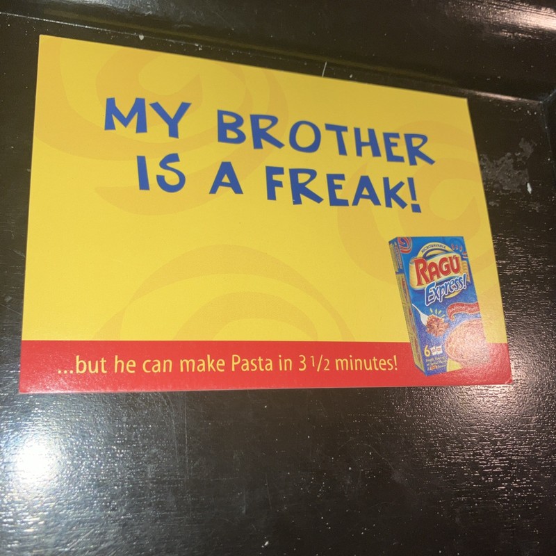 Ragu Postcard Sibling Heated Rivalry My Brother Is A Freak Supercards Vintage