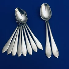 8 Retroneu ROSEANNE 18/8 Stainless TEASPOONS  Korea 6 1/4" Two Oval Sp