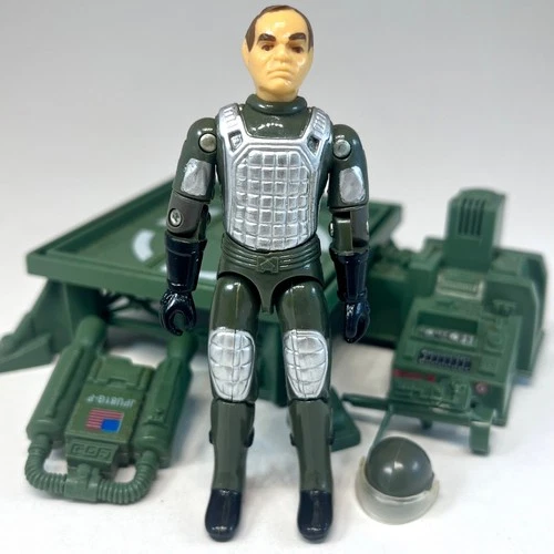 1983 Hasbro GI Joe ARAH v2 Grand Slam Silver Pads Figure & Jump Jet Pack READ