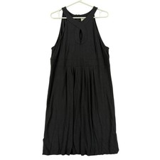 Ann Taylor LOFT Dress Womens 14 Black Halter Keyhole Fit & Flare Jersey NWT
