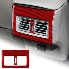 Red Carbon Fiber Rear Air Vent Outlet Stickers Trim For Toyota Camry 2018-2024 Red Carbon Fiber Rear Air Vent Outlet Stickers Trim For Toyota Camry 2018-2024