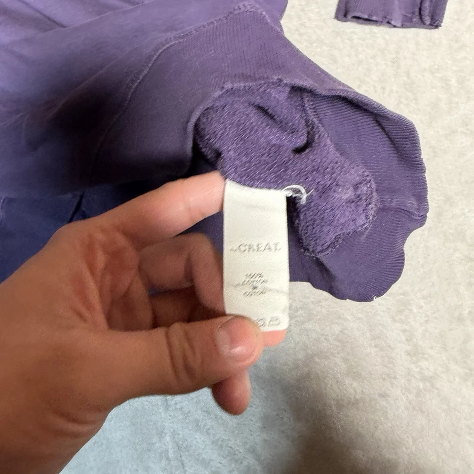 THE GREAT Sudadera Mujer Grande Púrpura Rayas Manga Larga Pullover Cuello Redondo Foto 3 de 4