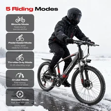 26" 1200W POWER Electric Mountain Bike 48V Commuting Outdoor Road City Ebike US