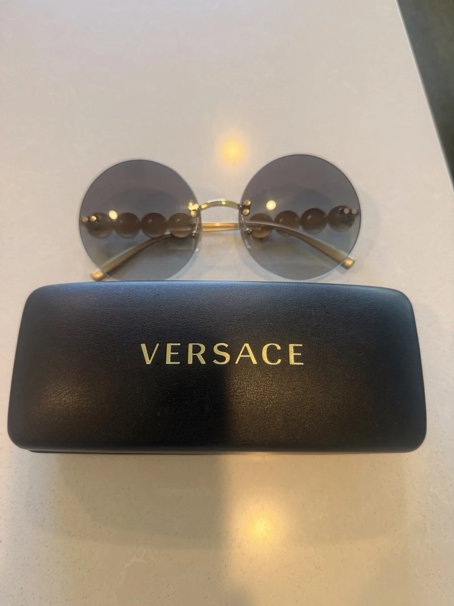 Versace Vintage Y2K Rimless Shield Sunglasses Gold Medusa MOD N29 N30/537 Italy Versace N29-N30-537 main image 3