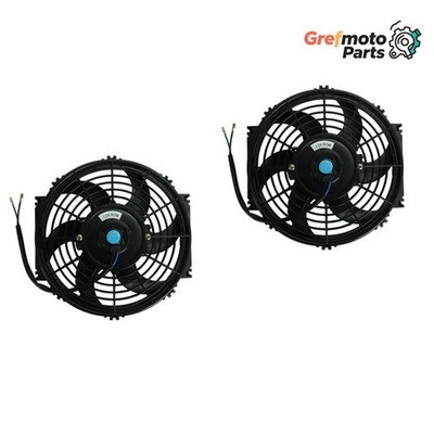 Grefmoto Pair 10 Inch Universal Slim Fan Push Pull Electric Radiator Cooling Fan