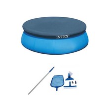 Intex Swimming Pool Kit w/ Vacuum Skimmer, Po...