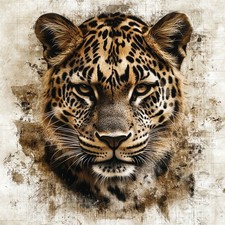 Wandbild Leopard Portrait Deko Bild Tiere Afrika Wanddeko Dekofliese Wandfliese