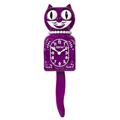 Limited Edition Boysenberry Lady Kit Cat Klock w/Pearls & Eyelashes Purple Clock