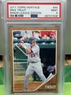 2011 Topps Heritage #44 Mike Trout Minor League Edition Rookie Card PSA 9 MINT