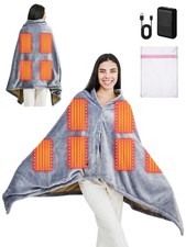 USB Heated Blanket,Battery Operated Cordless Portable Heated Shawl with Recha...