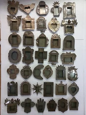 Set of 35 PUNCHED TIN NICHOS handmade mexican niche folk art nicho collection