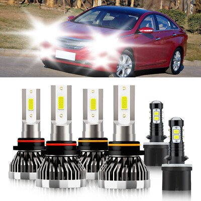 For Hyundai Sonata 1995-1996 Kit LED Headlight Bulbs High Low+Fog Light 10000lm