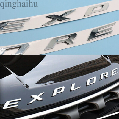 3D Gloss Silver Front Hood Letters For Explor-er Sport Emblem 2011-2024 Modified