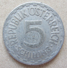 5 Schilling 1952 Aluminium knapp sehr schön