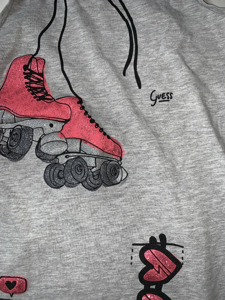 Usado - Vestido sin mangas Guess Glitter Graphics niñas (talla 12)  Foto 2 de 4