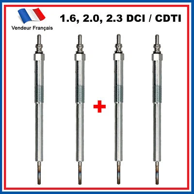 4 Bougies Préchauffage pour RENAULT ESPACE FLUENCE KADJAR KOLEOS 1.6 2.0 DCI - Photo 1/4
