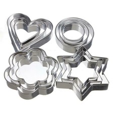 12 Pcs Cookie Cutter Metal Biscuit Mould Cake Decorating Shape Fondant Craft DIY