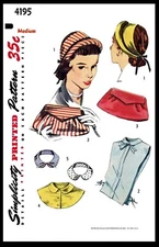 Simplicity 4195 Pattern Dickey Hat Purse Bag Collars