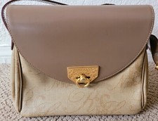 Auth Nina Ricci Vintage Monogram Pvc & Leather Shoulder/hand Bag Preowned Medium
