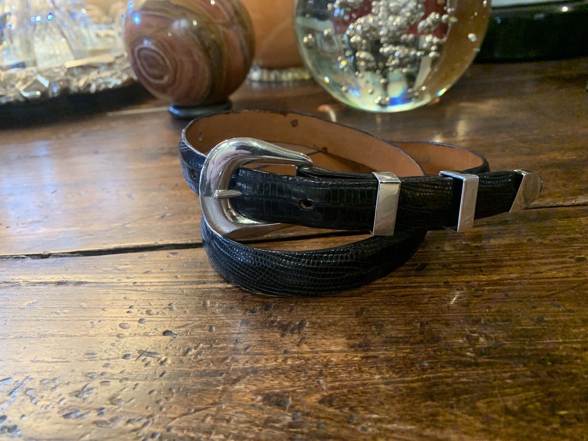 Vintage James Reid Ltd. Sterling Silver Brown Lizard Belt 28 il_fullxfull.2702563820_7r32.jpg main image 3