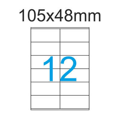 1200 Etiketten 105x48mm Adressetiketten weiß 105x48 100 Blatt A4 Luma DPD
