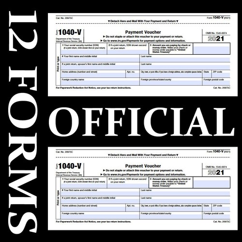 12 Each 1040V 2021 Forms 1040v Documents FAST SHIPPING Complment to