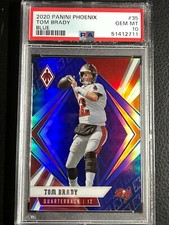 🔥 2020 Panini Phoenix Tom Brady Blue PRIZM /35 Tampa Bay Bucs registry PSA 10 