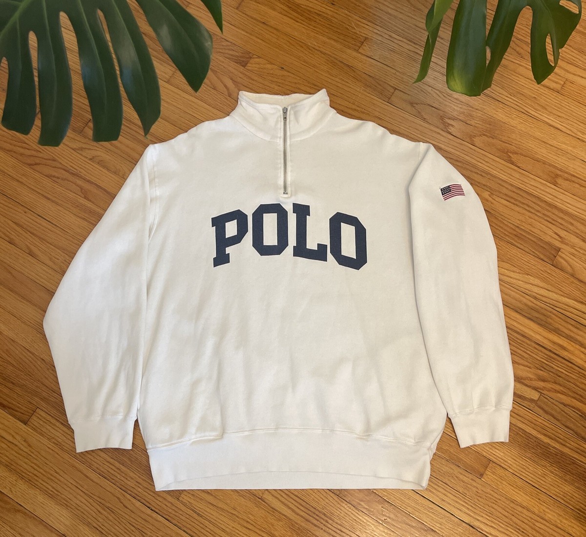 Vintage 90s Men's Large Polo Sport Ralph Lauren USA 1/4 Zip
