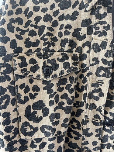 NWT Emmer and Oat Cheetah Print Denim Jacket button up pockets Size Small - Picture 3 of 5