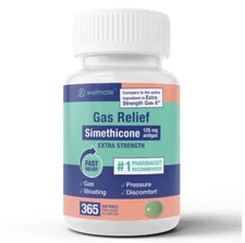 Welmate Simethicone 125 mg - Extra Strength Gas Relief - IBS & Bloating Support