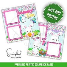 Easter Bunny Scrapbook 2 PRINTED Premade Scrapbook Quick Pages Boy Girl Baby 80