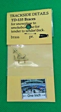 Trackside Details G scale #135 Braces, Brass Pair - Details Below